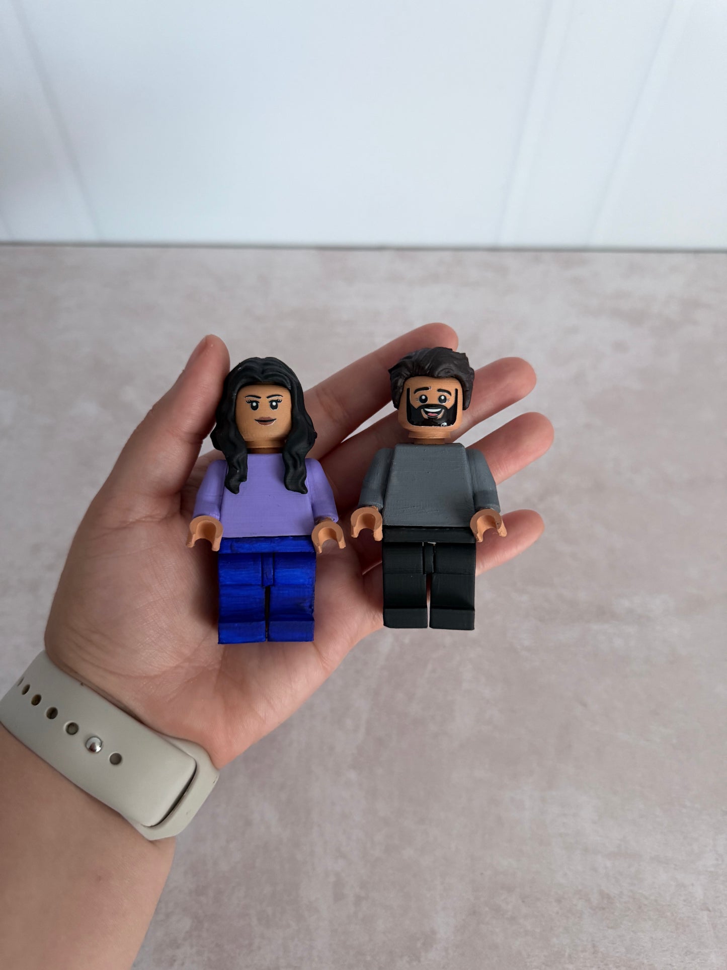 Marco de Madera Personalizado con 2 Figuras Tipo LEGO®