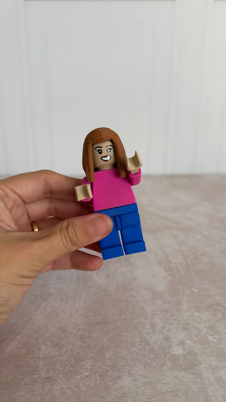 Marco de Madera Personalizado con 1 Figura Tipo LEGO®