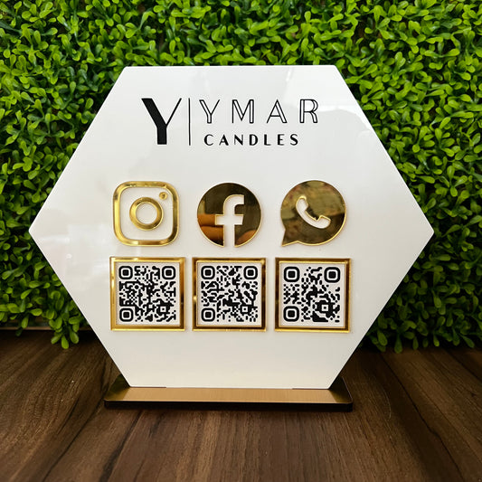 Placa de redes sociales hexagonal